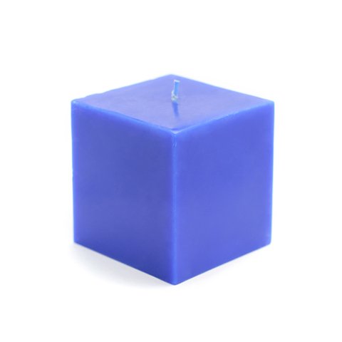 Zest Candle CPZ-134-12 3 x 3 in. Blue Square Pillar Candles -12pcs-Case- Bulk