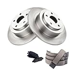 TONGUC Rear Brake Pad & Rotor Kit with Parking Shoes 4 Piece Ceramic 96937 26696FC001 31273