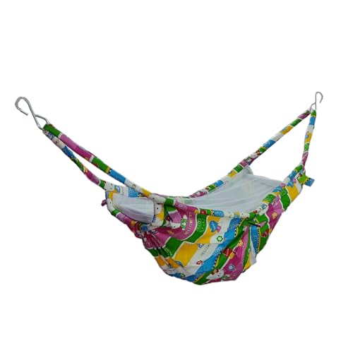 Image of Cotton Baby Travelling And Folding Swing Cloth With Mosquito Net Regular Cradle Cloth /Zula /Parna Cloth For Newborn Baby Girl /Infant Kids(Pink)