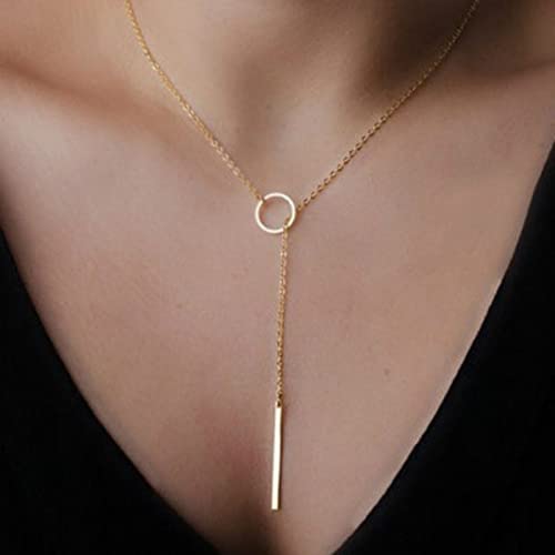 Wendalern Chaîne En Or Tour De Cou Simple Anneau Métallique Personnalisé Pendentif Cadeau Pour Femmes Collier Bijoux