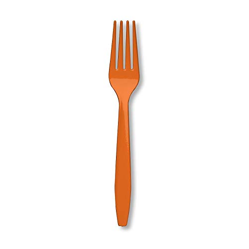 Creative Converting 10613 Sunkissed Orange Plastic Forks, 24 pcs