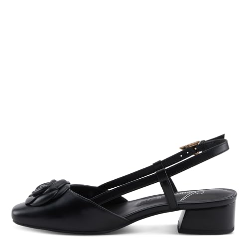 Azura Women's ANGELICISH Buckle Shoes - Smooth Leather, Central Flower Applique, Sturdy Block Heel3