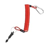VKQTS 6 Ft Trailer Breakaway Cable Heavy Duty,High Rebound Coiled Trailer Brake Away Cable with Super Tension,Universal Trailers Emergency Brake Cables with Pin for Trailers/Towing/RV