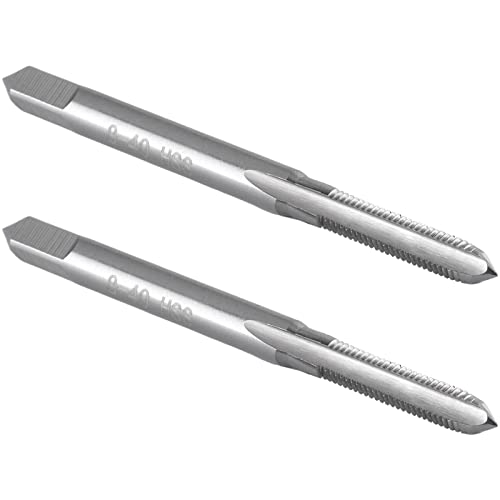 Burkit 2pcs No 8-40 UN Thread Tap Right Hand, HSS 8 x 40 UN Straight Fluted Machine Tap