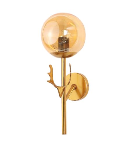 Image of ELIANTE by Jainsons Lights | Antique Gold Iron Wall Light | Gold Iron Wall Light | for Living Room, Bedroom, Hallway | E27 Holder | 3 Year Warranty