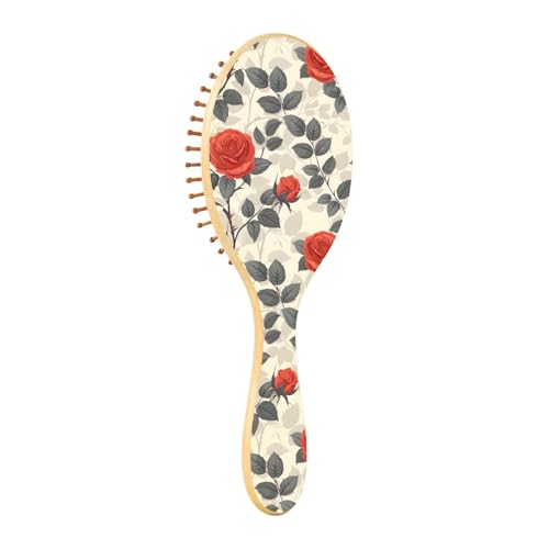 Wet Brush - Cepillo desenredante para todo tipo de cabello, cerdas suaves que se deslizan a través de los enredos con facilidad, hojas de flores, tinta de fantasía rosa para cabello húmedo y seco