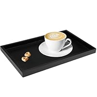 32cm x 20cm Tablett Schwarz Rechteckig Serviertablett Groß Tablett Serviertablett Schwarz Holztablett Rechteckig Schwarzes Rechteckiges Für Küche Und Dekoration