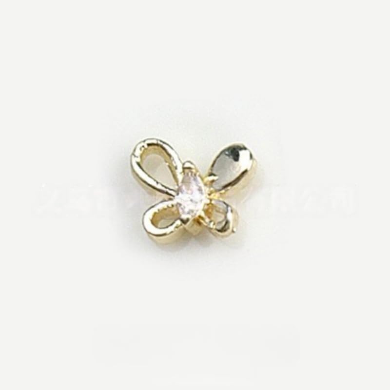 Gold 5 * 5.5mm Luxury Zircon Nail Accessories, Sparkling Crystal Nail Art Decor for Elegant Manicure