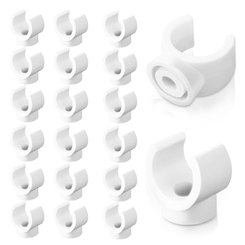 Abeillo 20 abrazaderas de tubo de 20 mm, plástico, ganchos U, soporte para tubos agua, pinzas PEX, color blanco