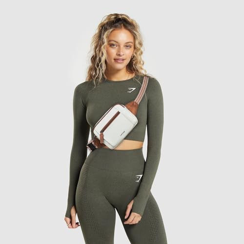 Image of LATMAP 3L TRIPLE ZIP Fanny Packs Belt Bag For Women Men Crossbody Waist Pack Sling Chest Bum Travel Bag Purse Faux Leather Fashion Cute Beige