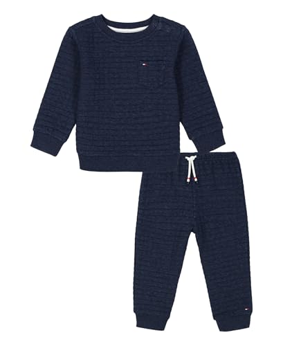 Image of Tommy Hilfiger Baby Boys' 2-piece Fleece Set, Sweatshirt and Jogger Sweatpant
