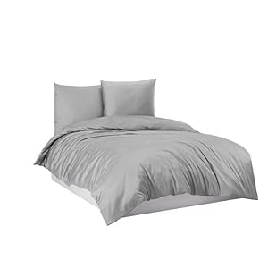 Mixibaby Beddengoed 100% katoen 135 x 200, 155 x 220, 200 x 220, 200 x 200 cm, kleur: lichtgrijs, afmetingen: 200 x 220 cm