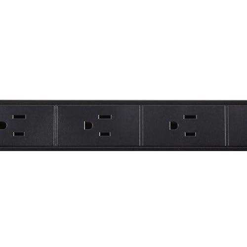 Image of Amazon Basics Surge Protector Power Strip, 9-Outlet, Heavy Duty, Metal, 600 Joules, 6ft Extension Cord, Mountable, Wide Spaced, Black