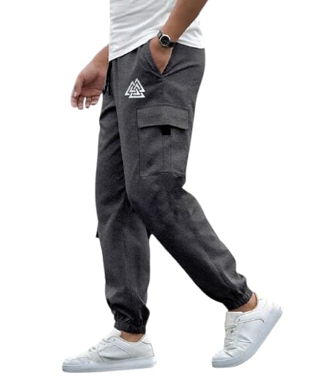 snow drip Men's Regular Fit Polyester Triangle Reflected Logo Track Pants-picture-28