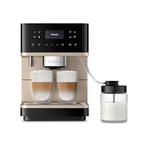 Miele CM 6360 MilkPerfection Automatic Coffee Machine - OneTouch for Two, AromaticSystem, 8 individual profiles, DoubleShot, WiFi-compatible, LED lighting, in Obsidian Black CleanSteel Metallic