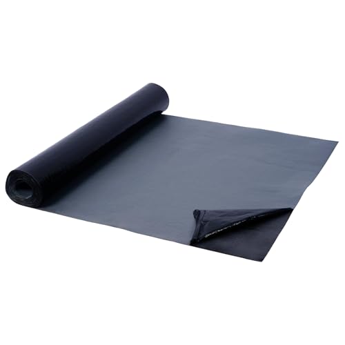 MYOYAY Alu Dachbahn, 10㎡ Dachfolie Selbstklebend mit Alubeschichtung Wasserdicht für Dach Flachdach Carport Garage 1 x 10 m, Schwarz