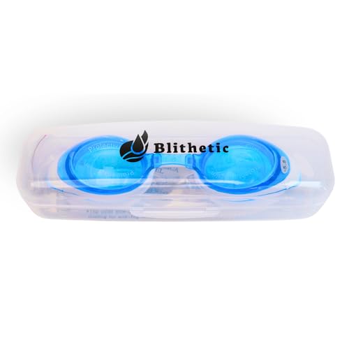 Blithetic Junior Anti Fog Swim Goggles, Shortsighted Myopia Swimming Goggles for Nearsighted Vision Multi Colors Child-Blue Myopia 600