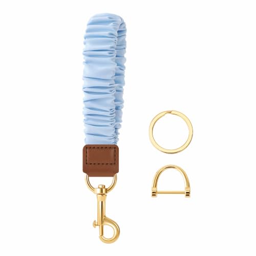Image of Scrunchie Keychain Wristlet, Cute Key Chain Wrist Bracelet Lanyard Strap