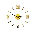 Deajing Reloj Pared Stickers Pegatinas Etiquetas Adhesivas Relojes de pared Modernos Decal Reloj de Etiqueta de Pared de Espejo de Acrílico 3D DIY Pegatinas de Pared Decoración (Oro)