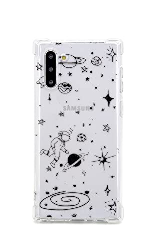 FAteam Case for Galaxy Note 10 with Reinforced Corners TPU Soft Bumper Space Cartoon Design Clear Phone Case Compatible with Samsung Galaxy Note 10