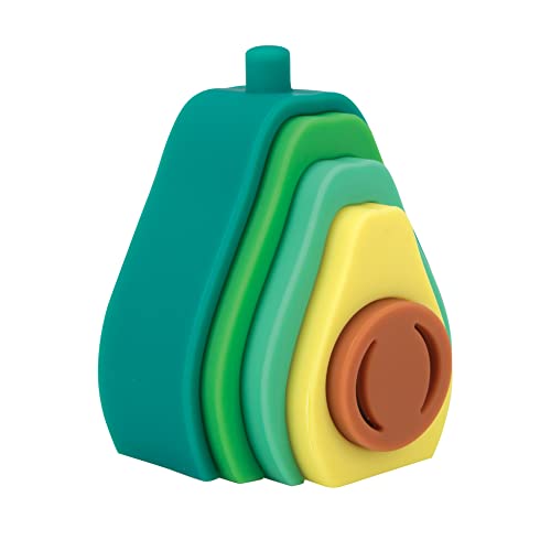Nuby Soft Silicone Stackable Avocado Interactive Toy - 5-Piece Toddler Stacking Toy for Early Development - 12+ Months by Nuby - Used condition - US$10.52