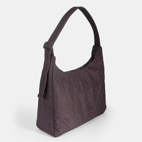 Image of FASTFAIRY Nylon Shoulder Bag - Adjustable Quilted Strap, Structured Slouchy Design with Interior Zip Pocket