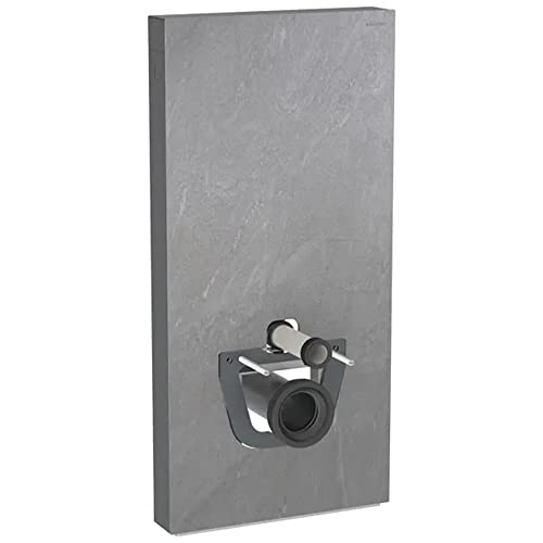 Geberit - Habillage bâti-support - Panneau sanitaire MONOLITH pour WC suspendu, 101 cm, habillage frontal en grès-céramique aspect ardoise, latéral...