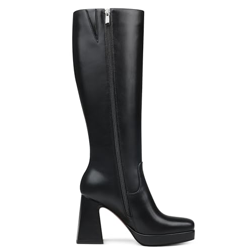 Image of JOY IN LOVE Knee High Boots for Women Chunky Heel Tall Boots | Chunky Block Heel, Square Toe, Side Zipper, Comfortable Daily Long Tall Boots