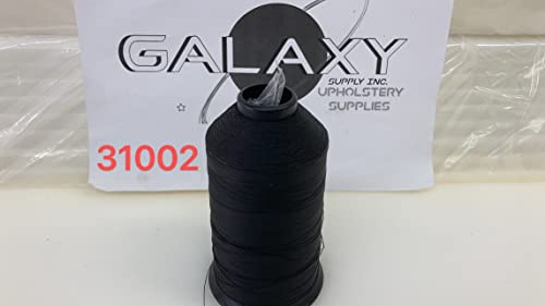 69 Upholstery Thread TEX-70 Bonded Nylon 8 oz. Made in The U.S.A (Black 31002) Free with One Piece Galaxy Supply 5
