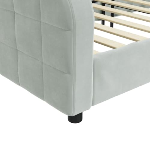 Sofá cama de 100 x 200 cm moderno terciopelo gris para salón y dormitorio de invitados 8