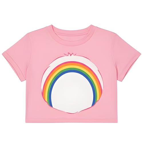 Cosplaya Rainbow Crop Top Shirt Womens Adult Teen Women Sexy Tee Cosplay Halloween Costumes S