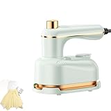 Saker Portable Steam iron, 2-in-1 Steamer and Iron, 2.5s Fast Heat-Up Travel Garment Steamer with 1000W Power,180° Swivel Handle, White, Mini Iron for College Dorm Home (white (1Pcs Green)