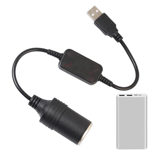 Cavo Adattatore per Accendisigari per Auto - Convertitore USB da 5V a 12V con di Alimentazione per Controller Cablato | Cavo di Connessione Universale per Dispositivi Auto, Presa di Corrente per