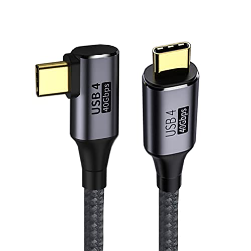 NFHK Angled USB4 Cable 40Gbps with 100W Charging and 8K@60Hz 5K@60Hz USB4.0 Compatible with Thunderbolt3/4 100cm