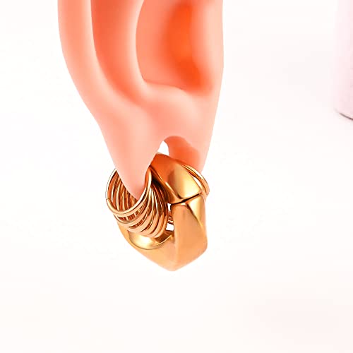 Doearko 10 Pcs Ear Gauges Ear Rings Hypoallergenic 316L Stainless Steel 2G 0G Plugs For Ears Body Piercing Jewelry (1.2 * 8Mm 10 Pcs, Gold Basic) #TOP4