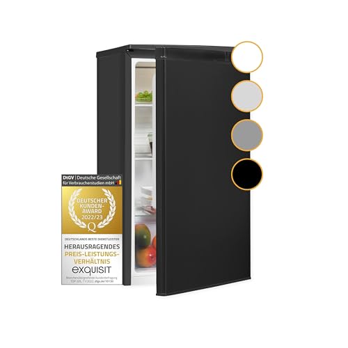 Exquisit Kühlschrank KS85-V-091F schwarz | 75 l Nutzinhalt | LED-Licht | 45cm