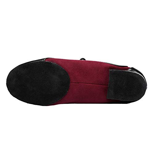 HIPPOSEUS Men's Lace-up Latin Dance Shoes Split Sole Ballroom Social Dance Performance Shoes,Model L3444