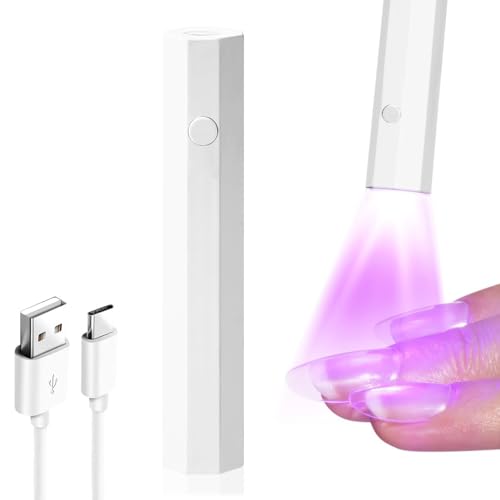 Lvozize Lampara UV LED Uñas, Mini Lámpara UV con 2 Temporizadores 20S / 60S, Lampara UV Led Uñas Portatil, Lampara Uñas Semipermanentes para Pegatina de Gel de Curado Rápido Glitter