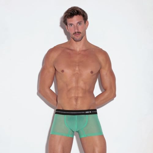 Bóxers ajustados hombre CODE 22 Sheer Mesh Trunk en color verde 2