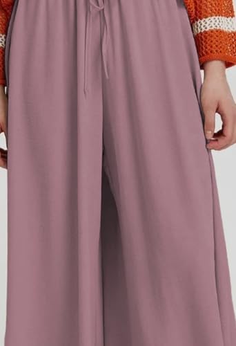 Image of KOTTY Women's Relaxed Fit Wide-Leg Drawstring Palazzo Trouser for Everyday Comfort & Style