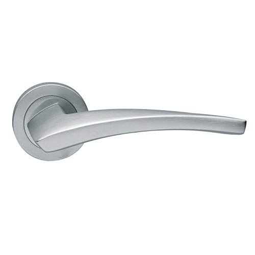 Poignée sur rosace ronde Manital Dune Poignée de porte en nickel satiné à partir de Euroart