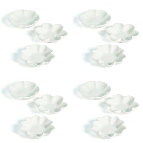 Fun Express Ceramics to Paint Mini Flower Bowls 12 Pack - Ceramic Painting Kit for Kids & Adults | Paintable Bisque Pottery Set with 3 Floral Designs | DIY Arts and Crafts Activity for Home & School