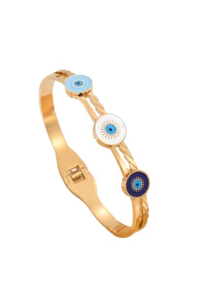 VIEN Non Tarnish Titanium Steel Shell Enamel Crystal Turkish Eye Bangle Bracelet 316L Stainless Steel Demon Eye Bangle (B0CS3Q56NT) Amazon Price History, Amazon Price Tracker
