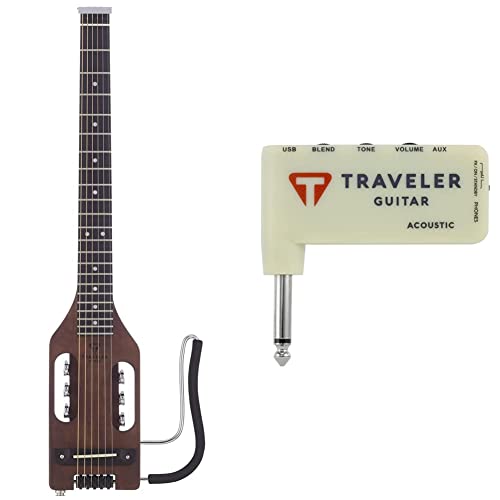 Traveler Guitar Ultra-Light Acoustic Acoustic-Electric Guitar & Tga-1A Acoustic Guitar Headphone Amplifier #TOP9
