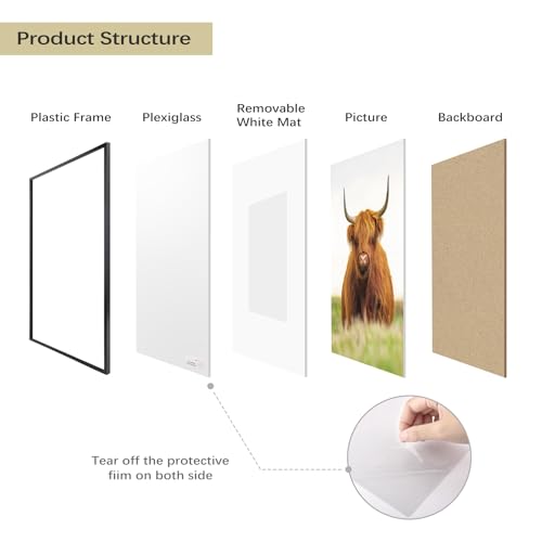 Golden State Art 1231_GSA_03132024 16X24 Picture Frame Set Of 3, Black Thin Border Photo Frame, Display Pictures 12X18 With Mat Or 16X24 Without Mat, Poster Frame thumb #3