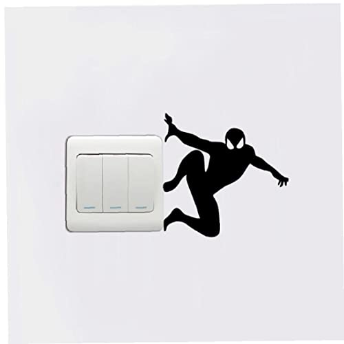 Spiderman Silhouette Light Switch Sticker Cartoon Superhero Wall Stickers For Kids Rooms Bedroom Home Decor #TOP5