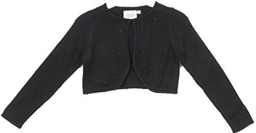 Aki_Dress Flower Girl Jacket Elegant Pearl Beaded Soft Cozy Sweater