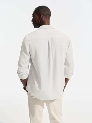 PJ PAUL JONES Mens Dress Shirts Linen Long Sleeve Button Down Casual Shirt for Men - image 5