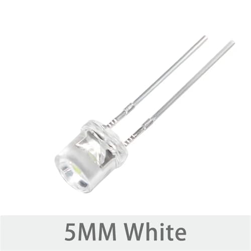 Diode LED plate 5mm F5 transparente blanche pour circuit imprimé et prototypage - 3