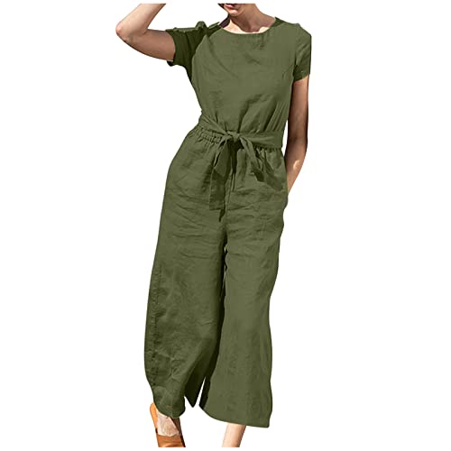 AnnSemo Jumpsuit for Women UK Summer Cotton Linen Playsuits